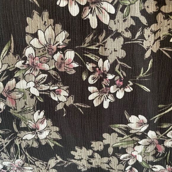 Entro Black Floral Sleeveless Shift Summer Mini Dress Women’s Size Small - Picture 4 of 5